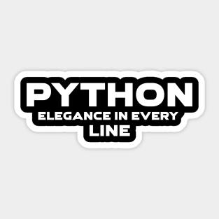 Python Elegance In Every Line Programming Sticker